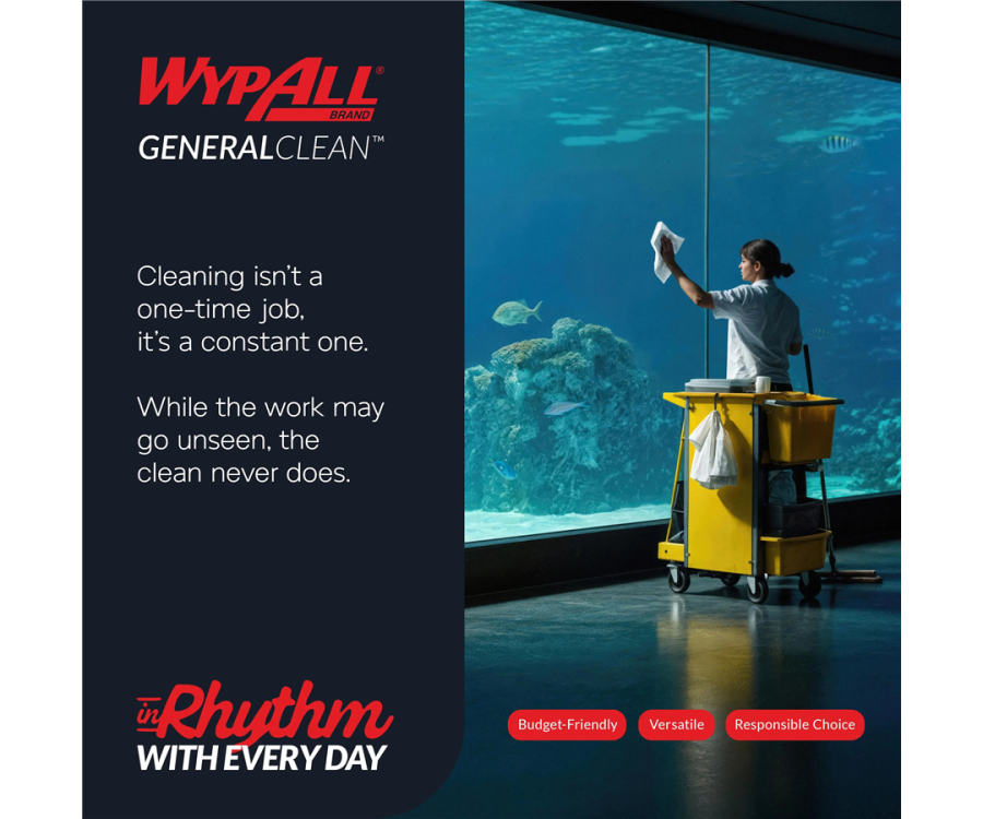 Wypall® GeneralClean™ L30 Heavy Duty Cleaning Towels (12 in. x 12.5 in., 90 Wipers/Pack, 12 Packs/Case)